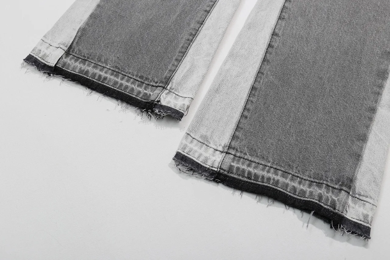 p230 (detail picture) 639#Gallery Dept New Basic Washed Smoke Gray Flared Splicing Jeans American Retro Casual Pants Smoke Gray S~XL